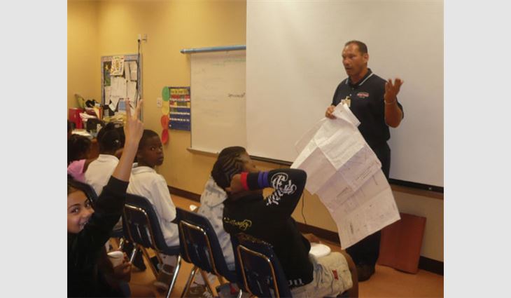 Baytosh speaks to kids during Broward County Schools' Career Day