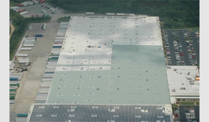 The PremiumCoat system was applied concurrently with PV panel installation.