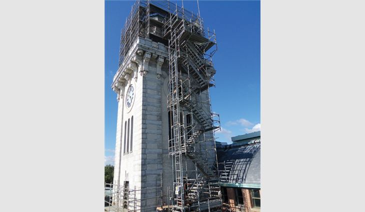 A stair tower was installed for access and egress