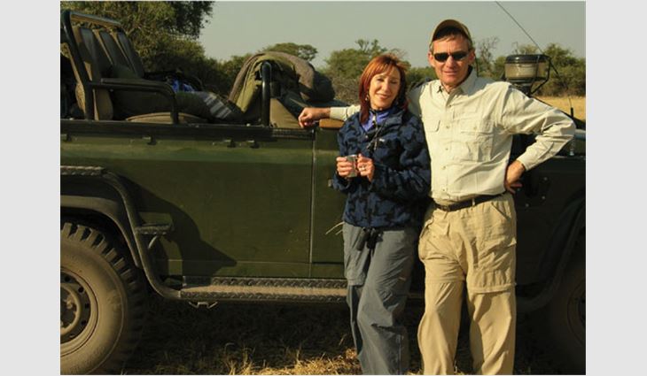 Braddy and wife Jaclyn in Botswana