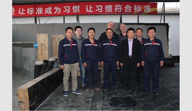 China's five best roof mechanics with NRCA instructors and Henry, NRCA's interpreter