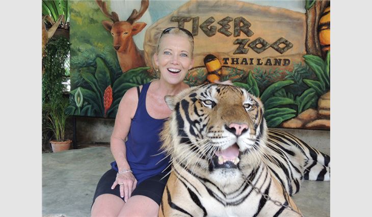 Ryan at Tiger Zoo in Thailand
