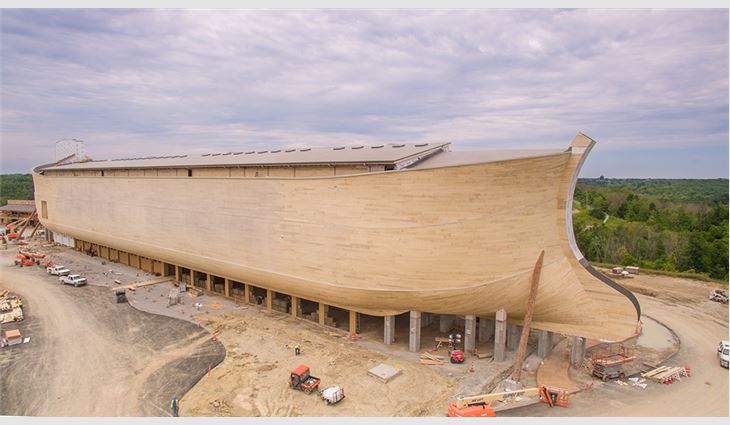 The ark is built on 102 piers, each 15 feet high