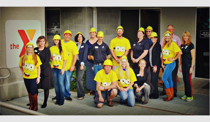 The Venture Construction Group of Florida crew dressed up as Minion characters to surprise the Teddy Bear Academy preschoolers.