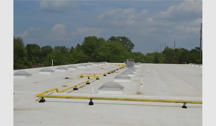 The new TPO membrane roof system.