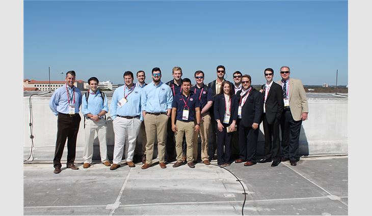 After the presentations, the teams visited the rooftop of the Orange County Convention Center to see the roof systems they had been planning to reroof as part of the competition.