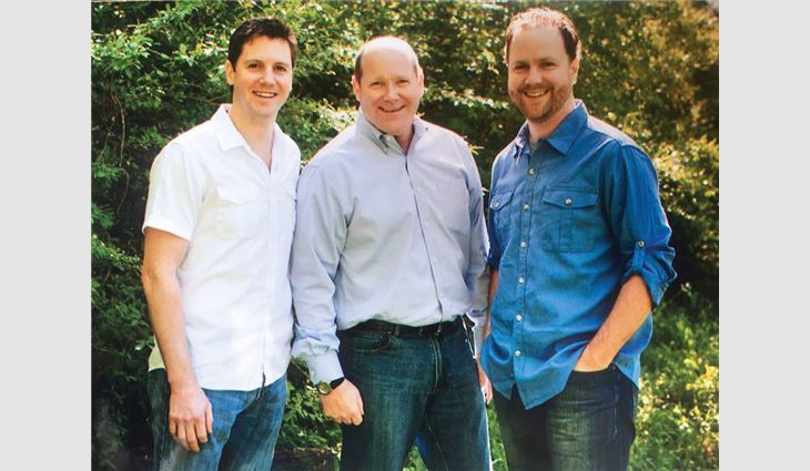 Ribble with his sons, Jared (left) and Clint (right), who challenged him during Christmastime 2009 to run for Congress.