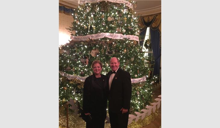 Ribble with his wife, DeaNa, at the White House celebrating Christmas 2016.