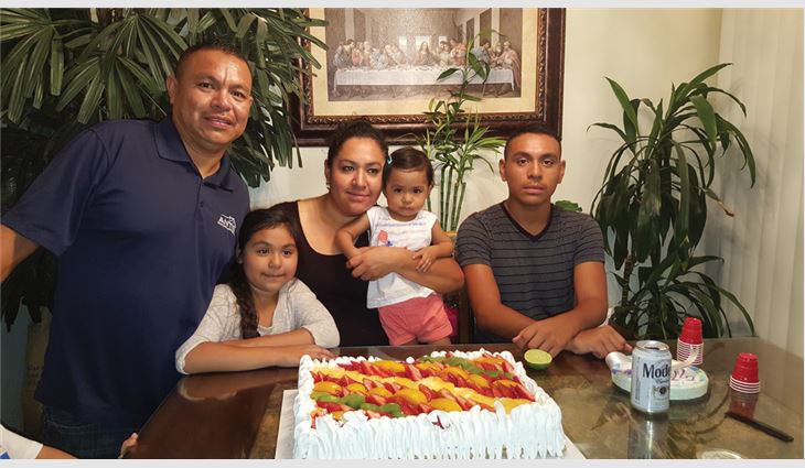  From left to right: Alarcon with daughter Camila, wife Belén, daughter Alexa and son Bryan
