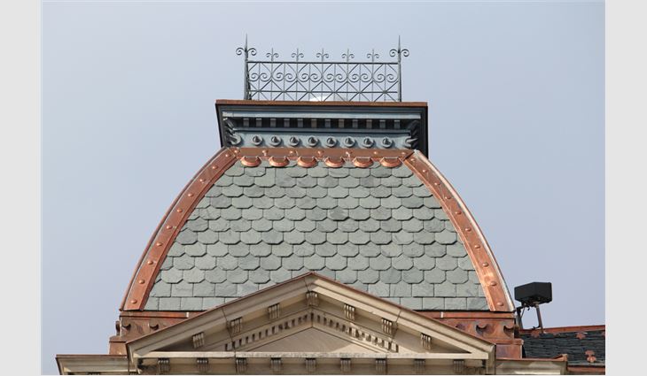 Harrison County Courthouse's new slate roof system