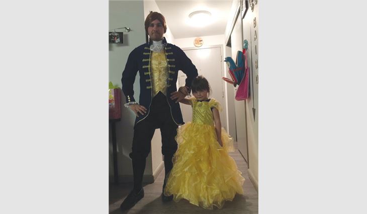  Baird and his daughter enjoy dressing up in costumes.