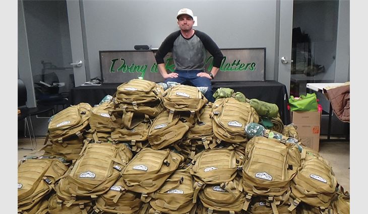During Christmastime 2017, Baird created and distributed 100 survival bags for Denver's homeless.