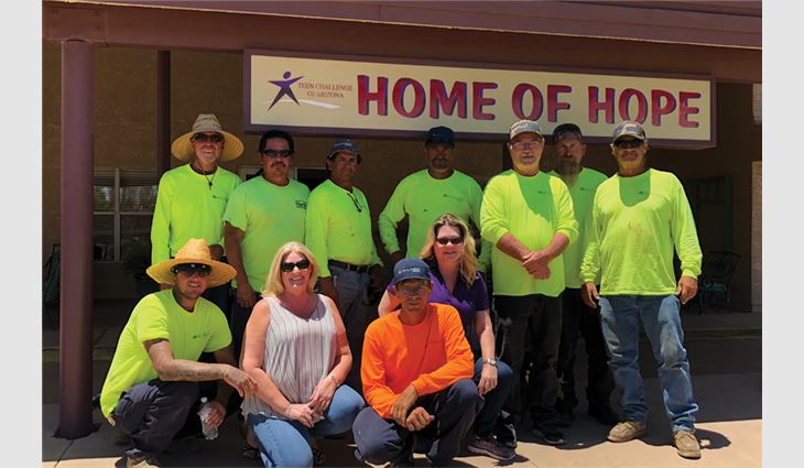 The Tecta America Arizona LLC, Phoenix, team volunteered their skills and time to repair Home of Hope's 30,000-square-foot roof system.