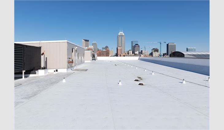 A newly completed roof system