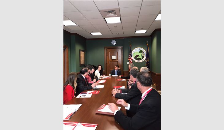 The Indiana delegation meets with Sen. Todd Young.