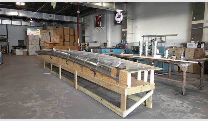 Metal pieces were custom-fabricated in Architectural Sheet Metal's off-site shop and transported to the job site.