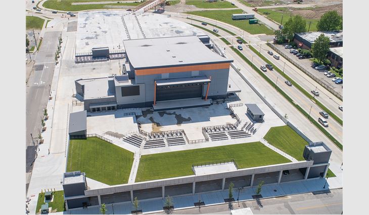 An aerial view of the TPO roof system
