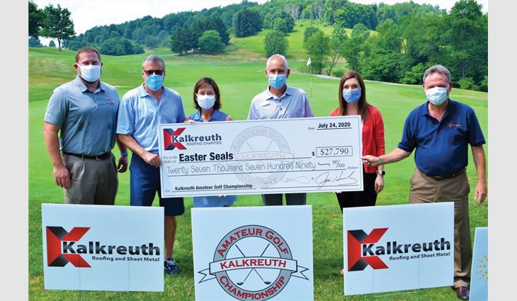 When Easterseals of the upper Ohio valley had to cancel
its annual charity event because of COVID-19, employees
at Kalkreuth Roofing and Sheet Metal held a companywide
event that raised $27,790 for the organization.