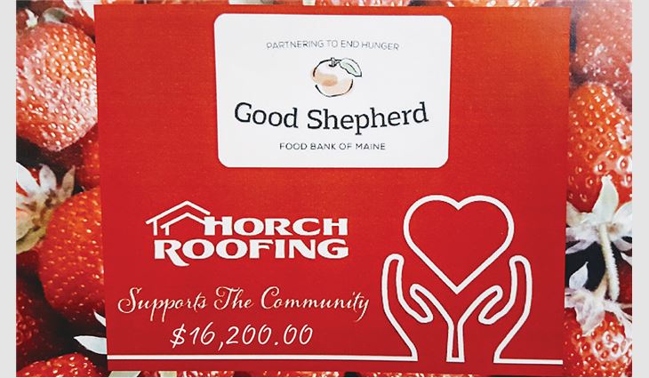 Horch Roofing donated $200 for every
residential contract signed during the
months of June and July and raised
$16,200 for Good Shepherd Food Bank.
