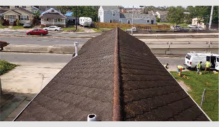 Damaged roof before Stormseal