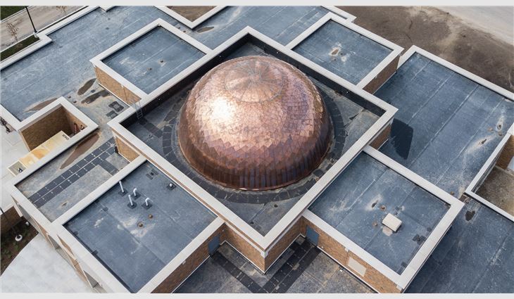 Completed copper dome