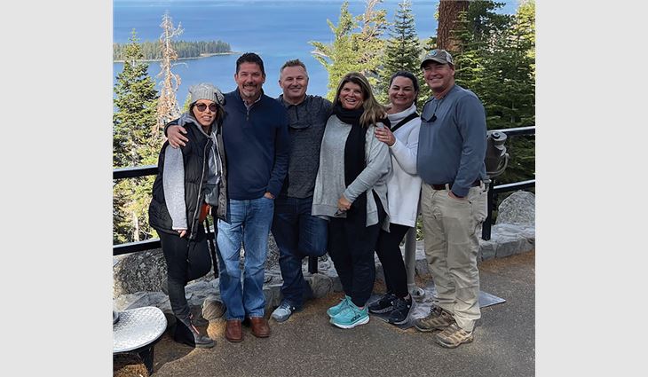 From left to right: Jen and Nick Sabino; Brad and Jan Sutter; wife, Emily; and Thomas