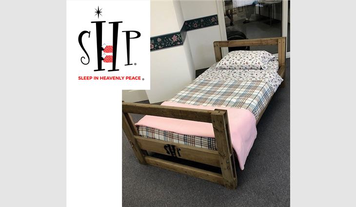 Kalkreuth Roofing & Sheet Metal Inc., Frederick, Md., provided much-needed material to Sleep in Heavenly Peace, an organization that builds beds for children in need.